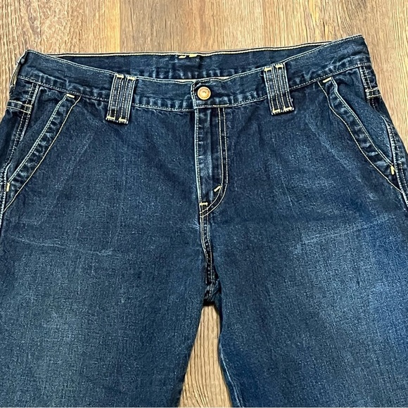 LEVIS Outback Demi Boot Cut Jeans WOMENS 14M 33x30 Blue Denim Dark Gradient Wash - Picture 2 of 16